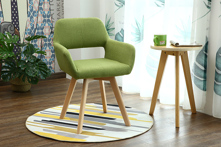 北欧家用沙发书桌椅洽谈实木布艺餐椅电脑咖啡休闲椅化妆凳阳台椅