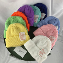 Childrens hats ins veneer foreign men and women baby candy color knitted hat autumn and winter melon skin Joker wool hat tide tide