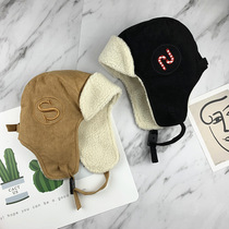 Childrens hat winter plus velvet warm Lei Feng hat men and women baby wild flying cap male and female baby tide wind cap