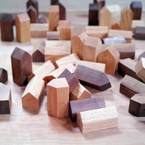 Wood MUMO Black Walnut Wood House Red Oak Wood House