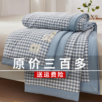 Antibacterial anti-mite full cotton summer cool quilted by summer New Xinjiang cotton flower by core thin section pure cotton air conditioning by dormitory Single quilt
