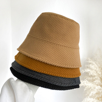 Autumn and winter hats children thickened corduroy fishermans hat female Korean version of Joker casual warm basin hat to cover the face