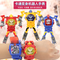 Childrens cartoon electronic watch King Kong toy Primary School students creative deformation watch robot boy puzzle gift