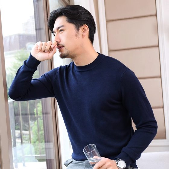 2025 autumn new cashmere sweater men round neck sweater solid color cardigan youth business casual loose knitted sweater 2025 autumn new cashmere sweater men round neck sweater solid color cardigan youth business casual loose knitted sweater