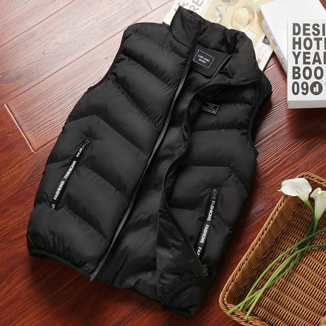 Down cotton vest men's autumn and winter jackets Korean version of the trend plus velvet thick warm waistcoat vest vest outer wear Down cotton vest men's autumn and winter jackets Korean version of the trend plus velvet thick warm waistcoat vest vest outer wear