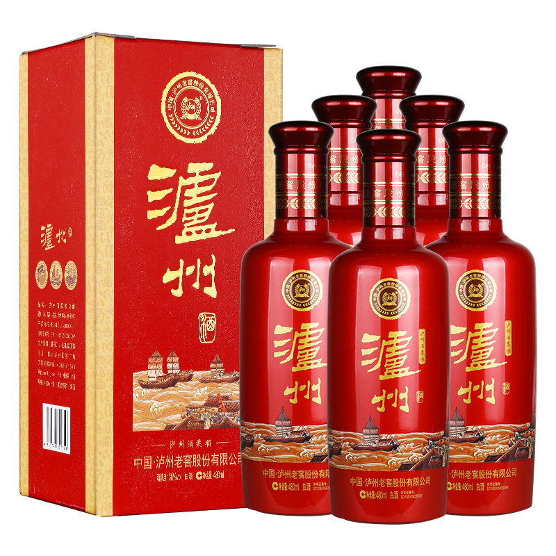 泸州老窖股份38度白酒480ml*6瓶泸州酒柔顺 整箱装喜酒 现货