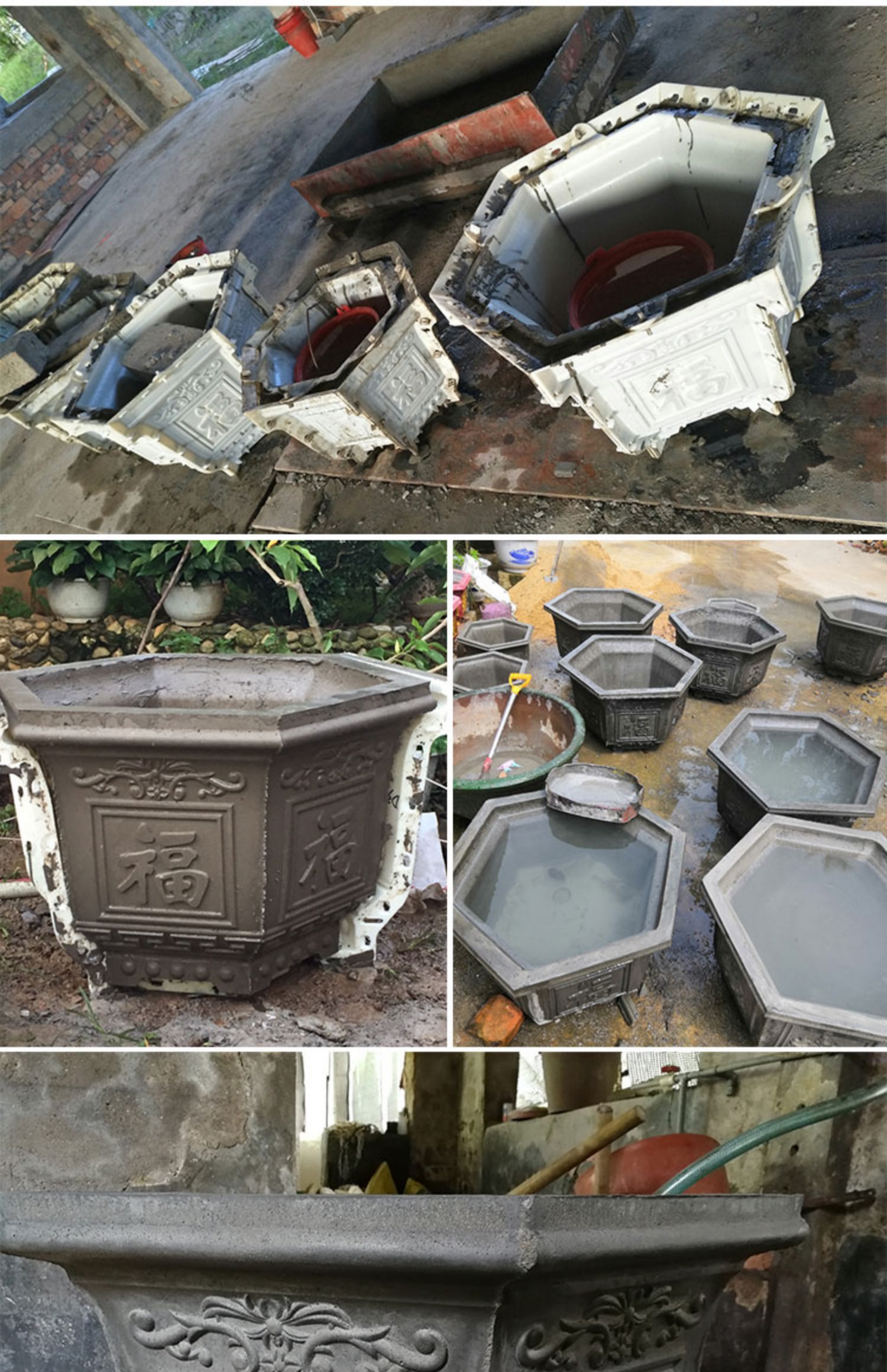 水泥花盆模具六角欧式加厚盆景混泥土现浇磨具塑料模型罗马柱自制