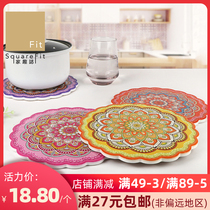 ins Wind creative pot mat round heat insulation mat ceramic Cork mat Nordic Bohemian wind anti-hot heat insulation placemat