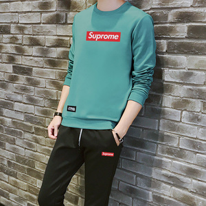 2018新款卫衣男士春秋款韩版套圆领T恤秋冬季休闲运动服套装男