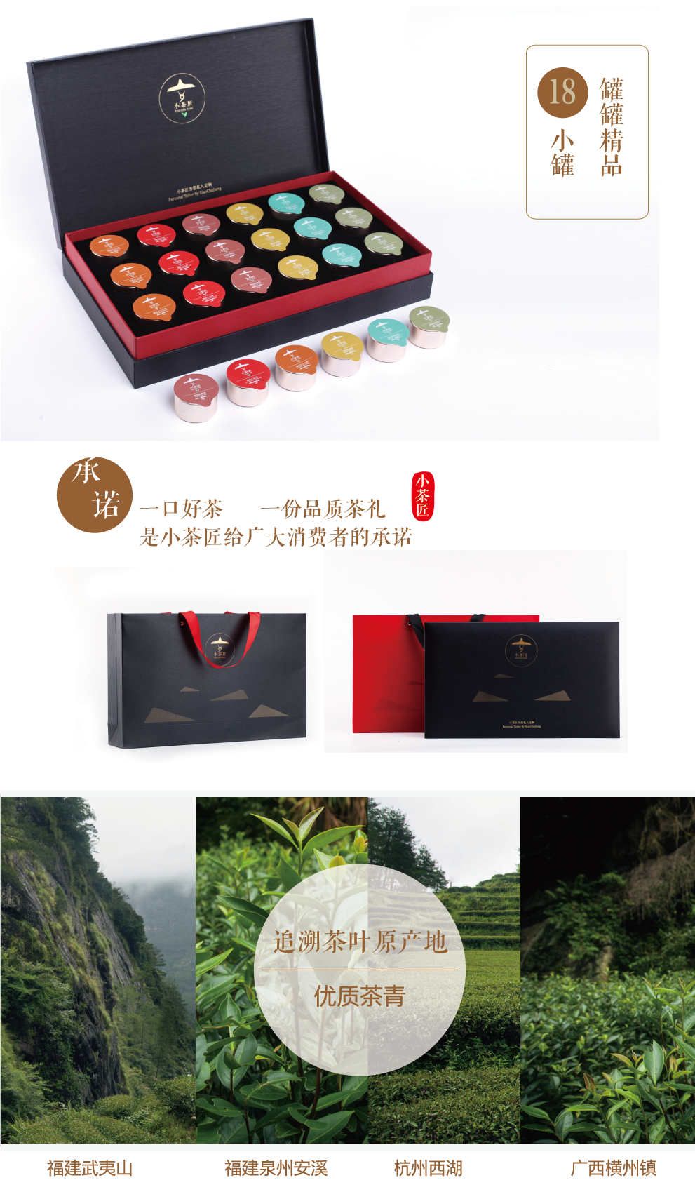 【进店必抢】小茶匠小罐装茶特级金骏眉大红袍西湖龙