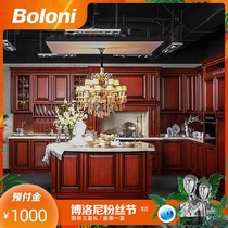 Boloni custom kitchen overall cabinet European classic combination cabinet storage custom prepaid gold Pavia