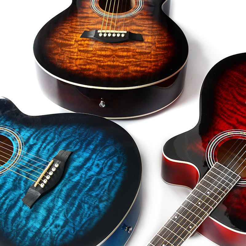 展示与对比:安可41寸吉他40寸民谣吉他电箱木吉他初学者吉他男女学生