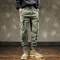 Autumn Worker Pants Men's Tide License Loose Outdoor Beam Pants Loose Waist Tactical Pants Men's Harun Pants