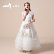 Childrens high-end model catwalk dress Princess dress puffy gauze noble temperament girl piano performance evening dress