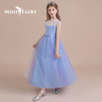 Childrens high-end dress girl girl host dress little girl princess dress foreign gown gauze gown dress