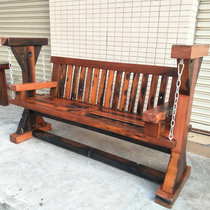 Old boat wooden swing balcony hanging chair antiseptic wood rocking chair park leisure double chair courtyard outdoor solid wood rocking chair