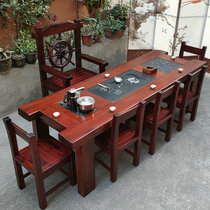 Old boat tea table Built tea table household balcony solid wood tea table and chair combined new Chinese furniture