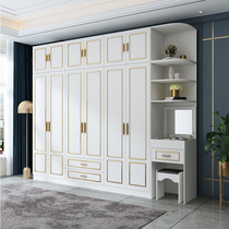 White wardrobe Household bedroom Modern simple Nordic small apartment assembly cabinet four five six doors light luxury large wardrobe