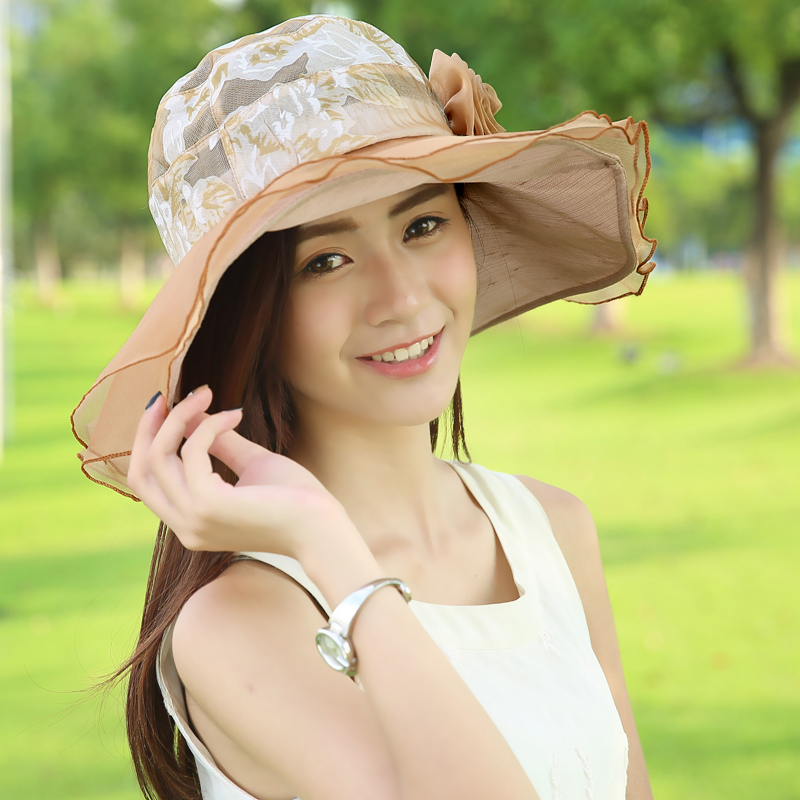 折222网 配饰 帽子 > 女士夏季防晒时尚大沿遮阳帽子夏天户外学车遮脸