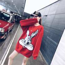 Hatless Sweatshirt Womens 2020 Spring and Autumn New Long Thin Top Korean Loose Style Pullover Coat Round Neck