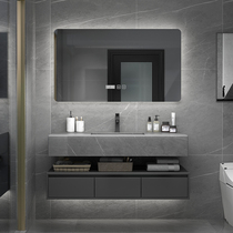 Smart mirror bathroom cabinet rock board sink sink sink all-in-body wash table toilet washbasin cabinet combination modern and simple