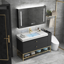 Bathroom cabinet floor-standing Nordic rock board sink wash face Basin cabinet combination toilet wash table smart mirror cabinet