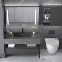Bathroom cabinet combination simple rock board wash table toilet floor-standing wash basin smart mirror cabinet
