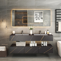 Rock plate all-in-one bathroom cabinet toilet washbasin cabinet combination light luxury wash basin wash table smart mirror cabinet