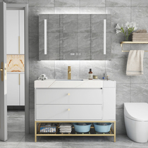 Rock board bathroom cabinet floor-standing basin washbasin cabinet combination toilet smart wash table mirror cabinet