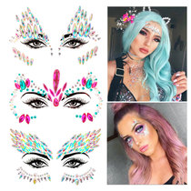 3D Shiny Crystal Face Sticker Tattoo Bar Music Festival Rhin