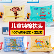 Childrens pure cotton pillows with pillowcase students special 3-6-10-year-old pillow core full cotton cartoon 30 * 50 single
