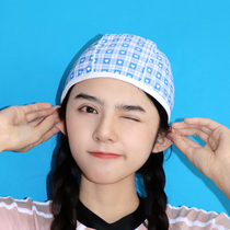 Cloth Bathing Cap Woman Loving Blue Plaid 22 Years New Adjustable Comfort Long Hair Nilhead Spa Holiday Swimming Cap