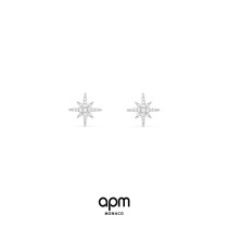 APM Monaco six-pointed star silver ear nail female ins tide earring autumn and winter new year gift jewelry new year gift