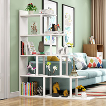 Living room shelf sofa next to partition cabinet decorative screen floor multi-layer flower stand simple modern steel wood shelf bookcase