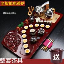 (Limited time special price) purple sand tea set set whole set of kung fu tea set automatic electric tea stove solid wood tea tray