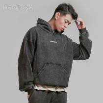 DRIOTOPIA autumn and winter 480g washed hooded sweater mens American loose sports casual hoodie women DRIOCO