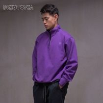 DRIOTOPIA autumn and winter sports SWEATER mens zipper stand-up collar hooded pullover long-sleeved LOOSE top WOMEN DRIOCO