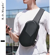 BOMaple chest bag mens new fashion trend brand shoulder bag mens street casual messenger bag personality hard shell bag