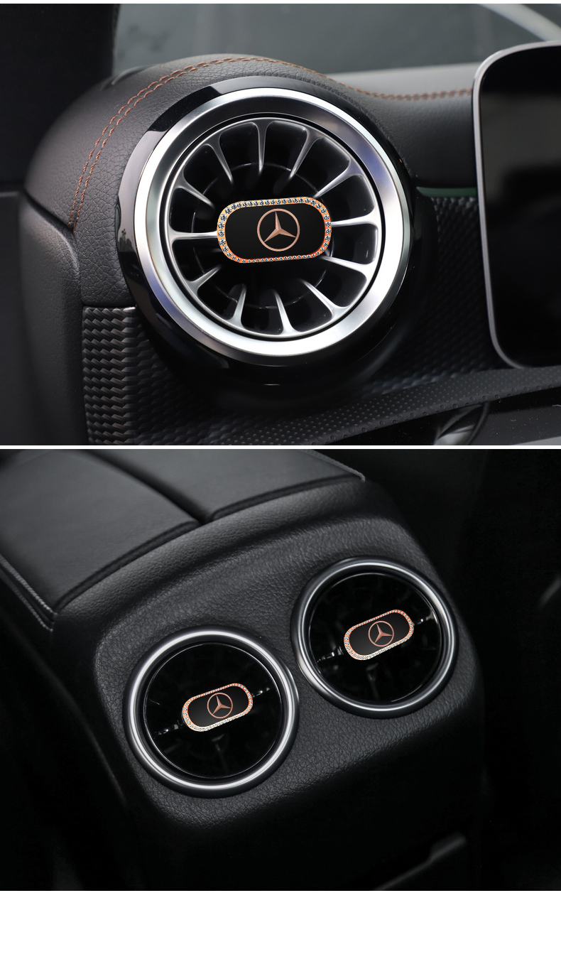 适用奔驰a级a200l涡轮出风口圈钻贴c260l内饰用品e300l glc260l改