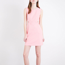 2021 summer new pink sexy open waist cut-out slim stretch denim skirt sleeveless hip dress