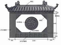 Antique brick carving corner flower dragon pattern corner flower shadow wall decoration corner flower Chinese courtyard mirror wall corner flower brick carving