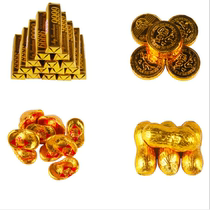 Cake decoration High-quality gold coin chocolate bulk 500g gold ingot Gold peanut strip Candy candy cake decoration