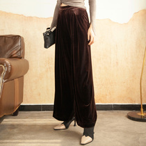 Like luxury double - layer thickened velvet broad legs 18112636