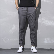 Tide Cards Summer New Bunches Pants Men Loose Straight Barrel Casual Workwear Pants Trendy 100 Hitch a little foot Thunderfoot Thunderpants