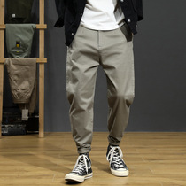 Tide brand 2021 autumn and winter New loose size Harlan overalls mens casual leg pants trousers small feet pants