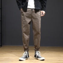 Chao brand autumn and winter Yu Wenle casual pants mens loose small feet large size Korean straight overalls pants Harlan long pants