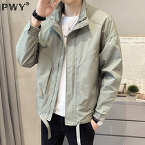 Tide Card Pilot Jacket Mens Spring New Casual Handsome Young Collar Manicure Jacket 100 Hitch Green Spring Dress