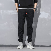 Tide Card Spring Fall Straight Barrel Loose Bungling Pants Men Trends 100 Hitch Casual Pants Small Leggings Pants Long Pants
