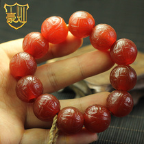 True Tibetan old chalcedony red agate bracelet personality literary retro niche ethnic style mens jade bracelet female