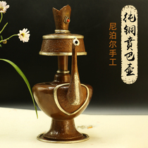 Tibetan-style copper pot Nepal handmade pure copper topping-up tool bang pot Bamba pot wenba pot with mouth water purification bottle